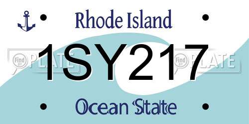 1SY217 Rhode Island License Plate