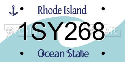 1SY268 Rhode Island License Plate