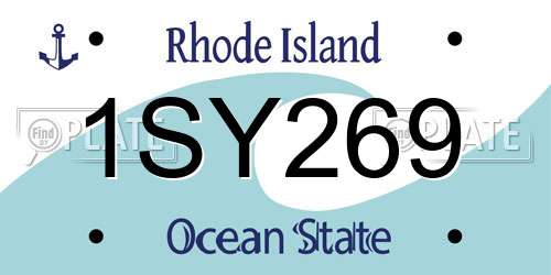 1SY269 Rhode Island License Plate