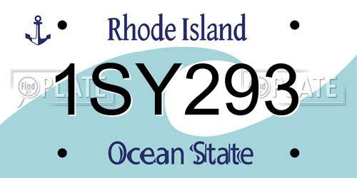 1SY293 Rhode Island License Plate