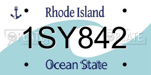 1SY842 Rhode Island License Plate