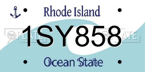 1SY858 Rhode Island License Plate