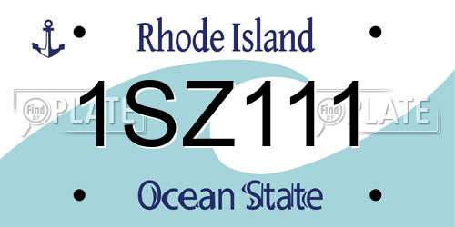 1SZ111 Rhode Island License Plate