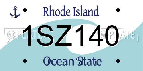 1SZ140 Rhode Island License Plate