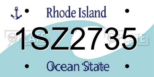 1SZ2735 Rhode Island License Plate