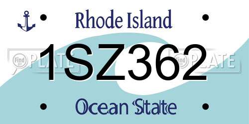 1SZ362 Rhode Island License Plate