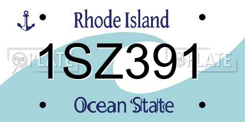 1SZ391 Rhode Island License Plate
