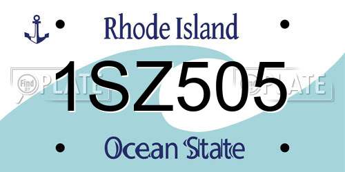 1SZ505 Rhode Island License Plate
