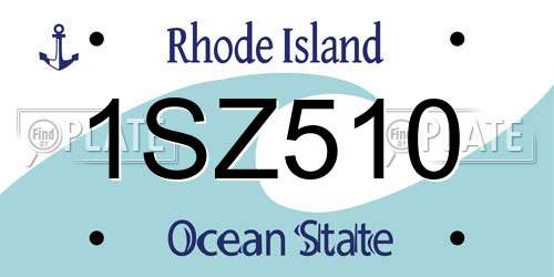 1SZ510 Rhode Island License Plate