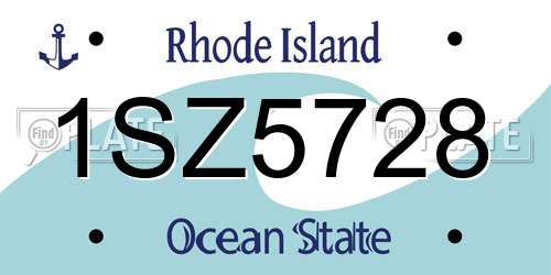 1SZ5728 Rhode Island License Plate