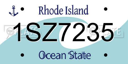 1SZ7235 Rhode Island License Plate
