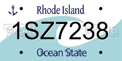 1SZ7238 Rhode Island License Plate