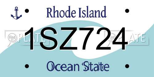 1SZ724 Rhode Island License Plate