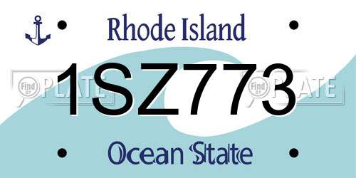 1SZ773 Rhode Island License Plate