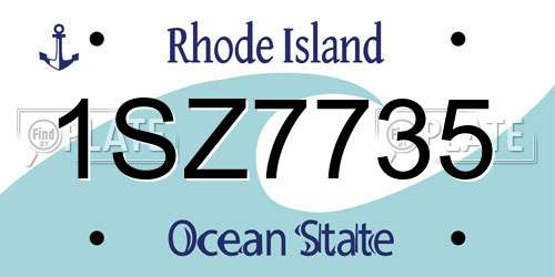 1SZ7735 Rhode Island License Plate