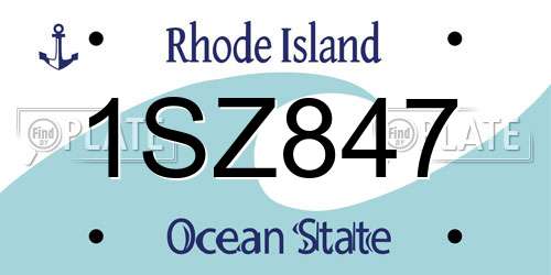 1SZ847 Rhode Island License Plate