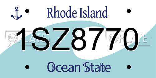 1SZ8770 Rhode Island License Plate