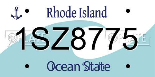 1SZ8775 Rhode Island License Plate