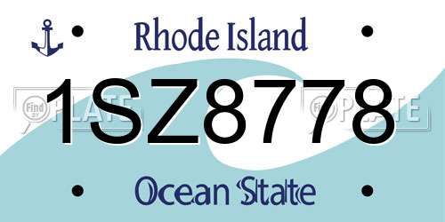1SZ8778 Rhode Island License Plate