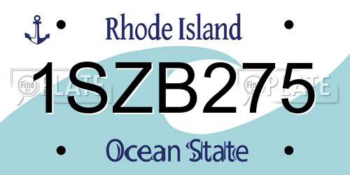 1SZB275 Rhode Island License Plate