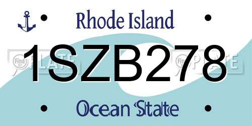 1SZB278 Rhode Island License Plate