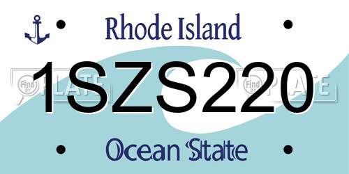 1SZS220 Rhode Island License Plate