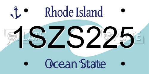 1SZS225 Rhode Island License Plate