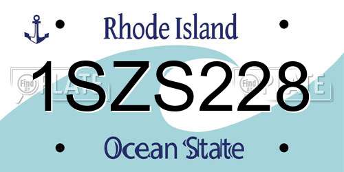 1SZS228 Rhode Island License Plate