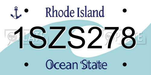 1SZS278 Rhode Island License Plate