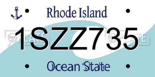 1SZZ735 Rhode Island License Plate