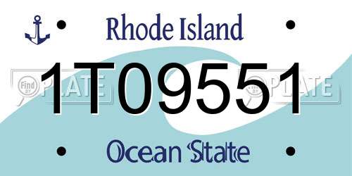 1T09551 Rhode Island License Plate