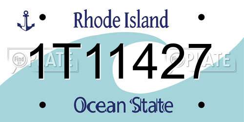 1T11427 Rhode Island License Plate