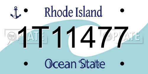1T11477 Rhode Island License Plate