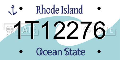 1T12276 Rhode Island License Plate