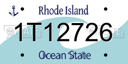 1T12726 Rhode Island License Plate