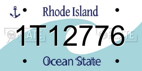 1T12776 Rhode Island License Plate