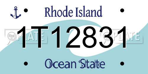 1T12831 Rhode Island License Plate