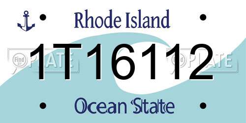 1T16112 Rhode Island License Plate
