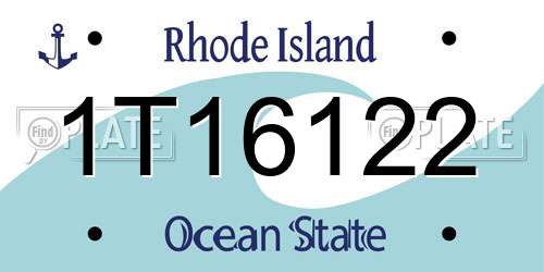 1T16122 Rhode Island License Plate