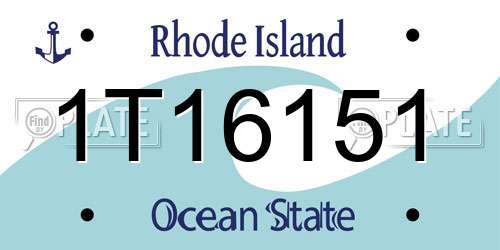 1T16151 Rhode Island License Plate