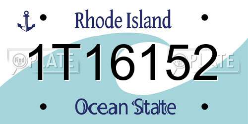 1T16152 Rhode Island License Plate