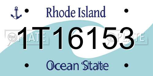 1T16153 Rhode Island License Plate