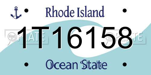 1T16158 Rhode Island License Plate
