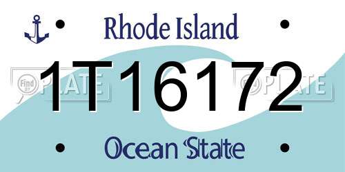 1T16172 Rhode Island License Plate