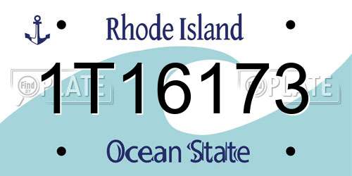 1T16173 Rhode Island License Plate