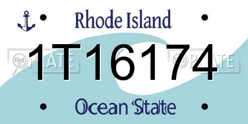 1T16174 Rhode Island License Plate