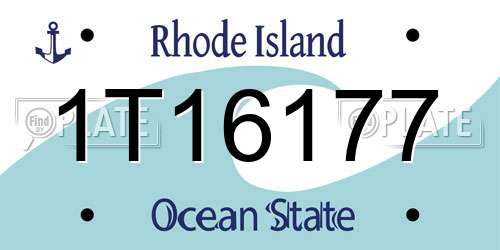 1T16177 Rhode Island License Plate