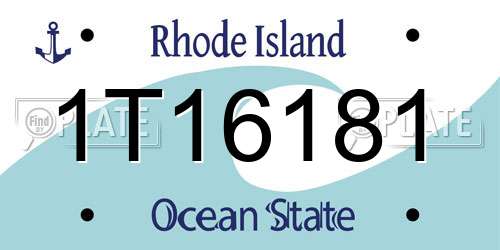 1T16181 Rhode Island License Plate