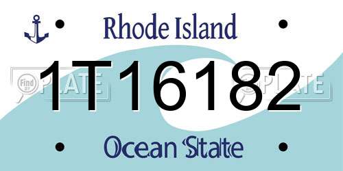 1T16182 Rhode Island License Plate