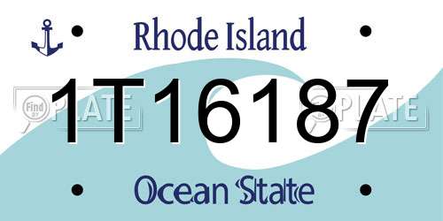 1T16187 Rhode Island License Plate